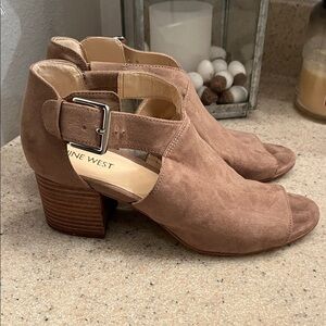 Nine West Brown Suede Open-Toe Sandals